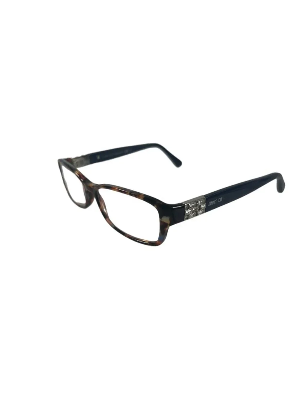 Jimmy Choo Brown Tortoise Shell Eyeglass Frames Crystal Temples Italy 41 9DT 130